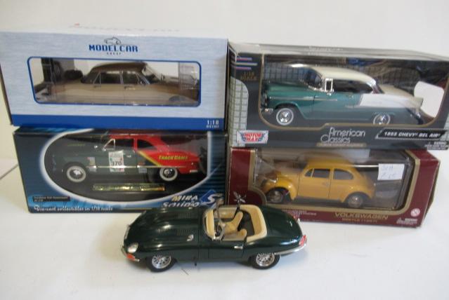 Five large scale diecast vehicles comprising VW Beetle Image