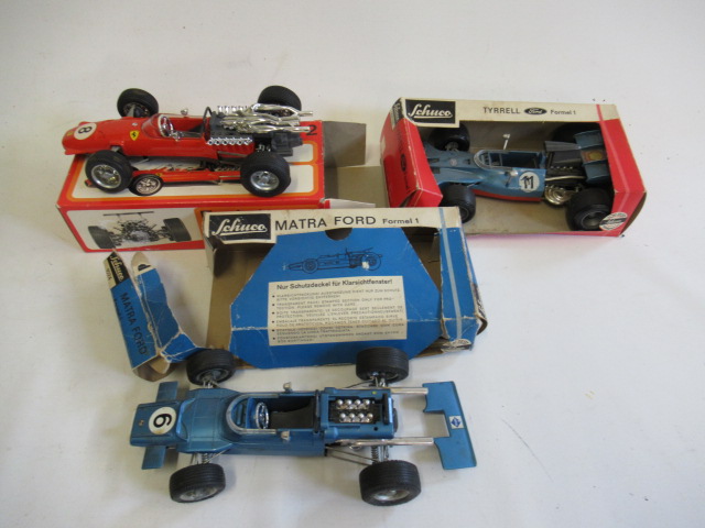 Three Schuco race cars comprising Ferrari F2 Image