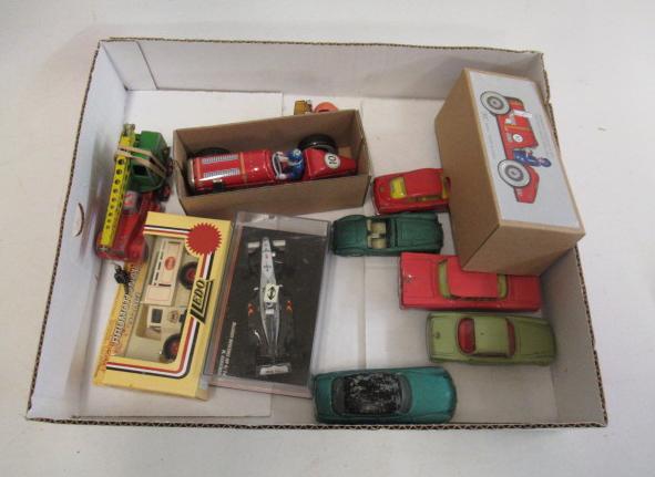 Diecast models comprising six playworn Corgi cars Image