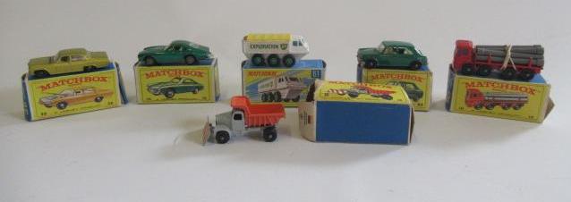 Six Matchbox vehicles comprising 10 Pipe Truck Image