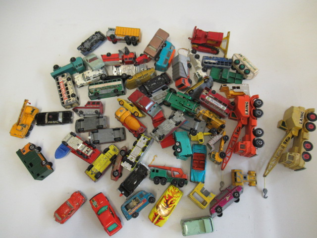 Playworn Matchbox vehicles including Super Kings Image