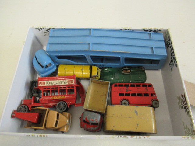 Seven Matchbox vehicles including car transporter Image