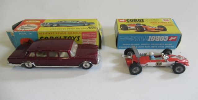Corgi 247 Mercedes Benz 600 Pullman and 158 Lotus Climax F1 Image