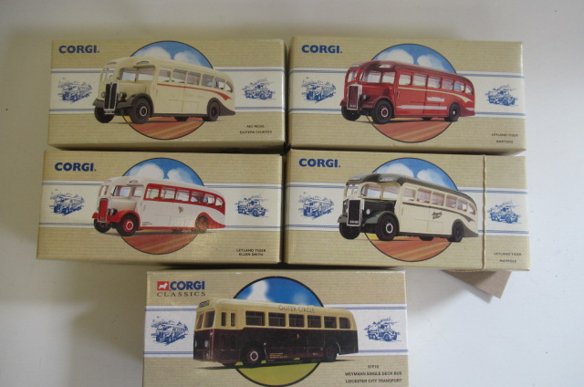 Five Corgi Classic Bus Models comprising three Leyland Tiger Image