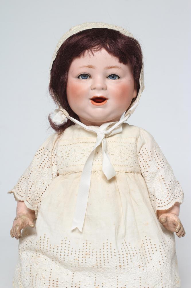 A Porzellanfabrik Burggrab "Das lachende Baby" bisque socket head character doll Image