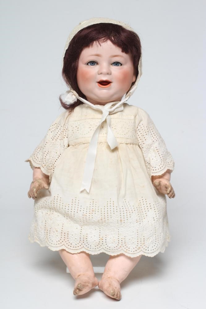A Porzellanfabrik Burggrab "Das lachende Baby" bisque socket head character doll Image