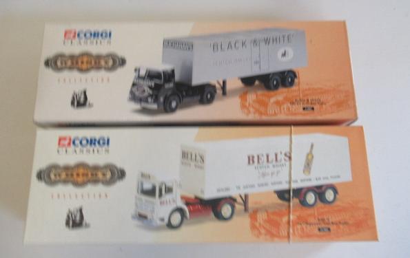 Two Corgi Whisky lorries 11401 Black White and 21303 Bells Image