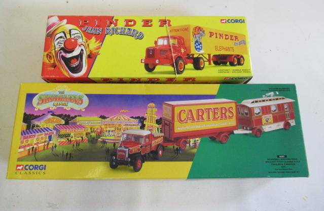 Corgi Pinder Circus Berliet TLR and Carters Steam Fair Scammell Image