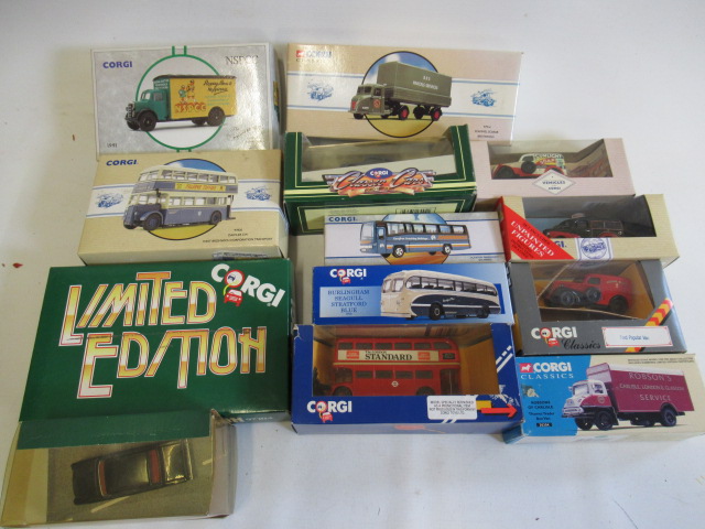 Thirteen Corgi Classics including OB Coach Scammell Scarab Image