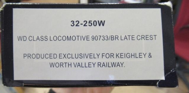 Bachmann WD Class Locomotive finished for the K.W.R. in black number 90733 Image