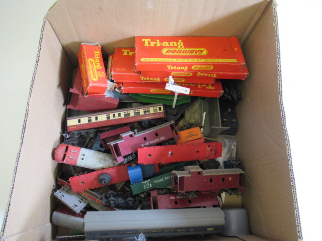 Playworn Triang trains including American locomotive Image
