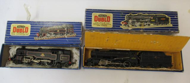 Hornby Dublo three rail 2-8-08F B.R. black 48158 and B.R. 2-6-4T 80054 Image