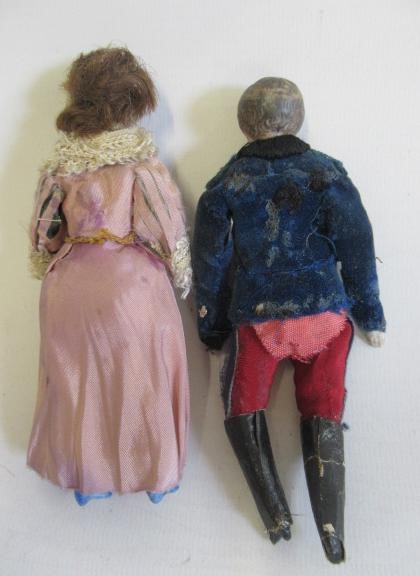 Two bisque shoulder head dolls house dolls Image
