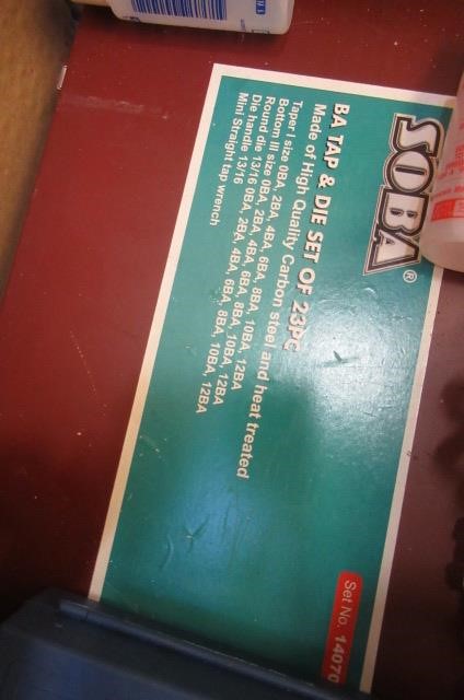 A quantity of railway paints model making tools including knife Image