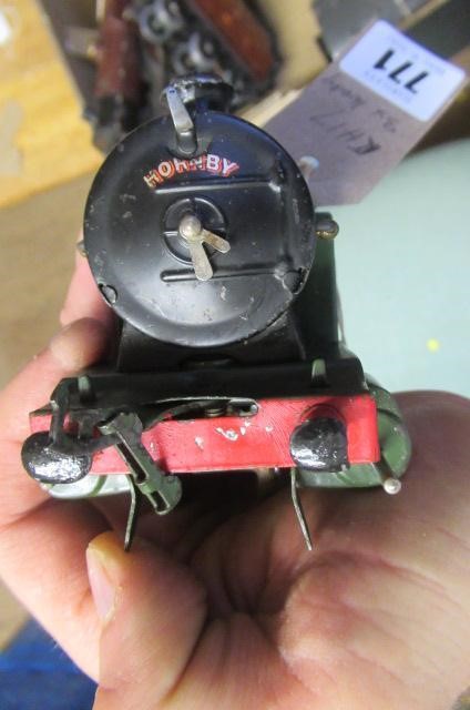 Hornby Train clockwork 0-4-0 tank finished in G.W.R. green Image