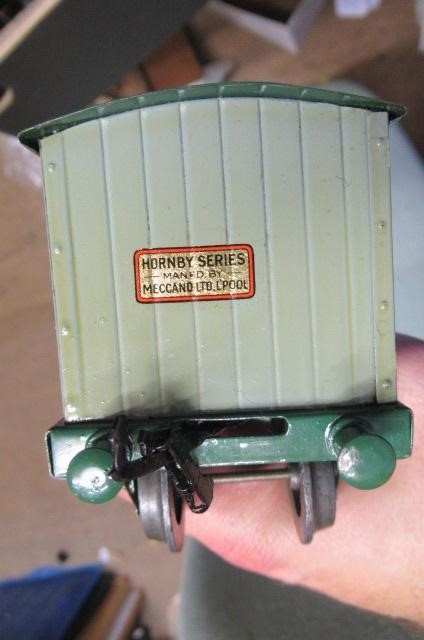 Hornby Train clockwork 0-4-0 tank finished in G.W.R. green Image