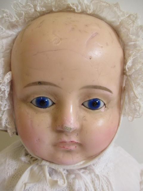 Two antique wax head dolls Image