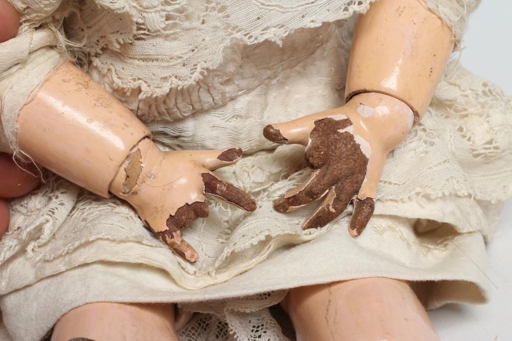 A Bebe Jumeau bisque socket head doll Image