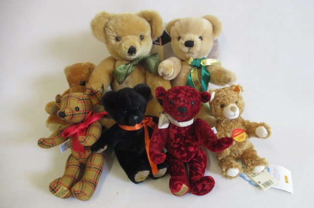 Seven collector's teddies Image