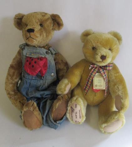 Five Collector's teddy bears Image