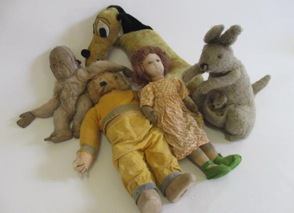 Five vintage soft toys Image