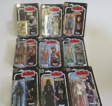 Nine late issue Starwars figures including Yoda Image