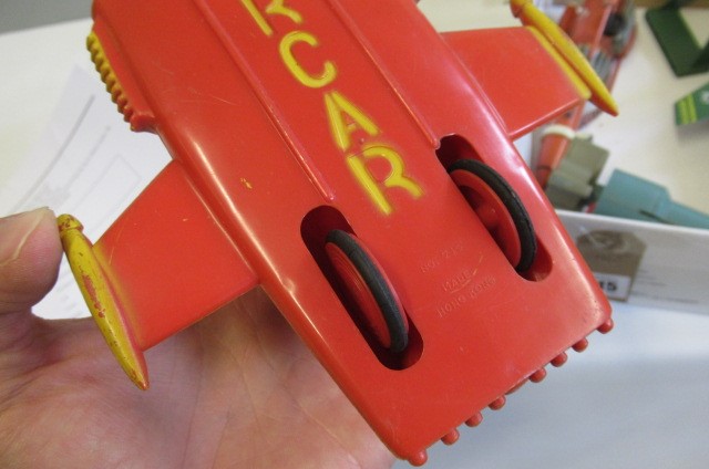 TV21 toys comprising friction powered Thunderbird 3 (one wheel missing) Image