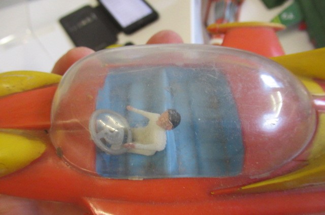 TV21 toys comprising friction powered Thunderbird 3 (one wheel missing) Image