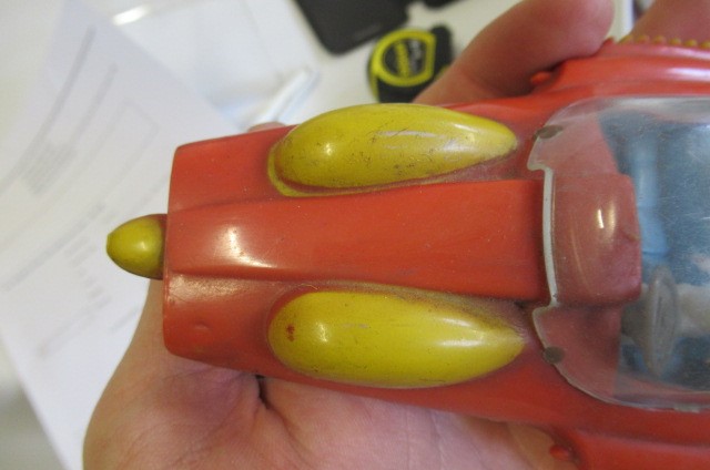 TV21 toys comprising friction powered Thunderbird 3 (one wheel missing) Image