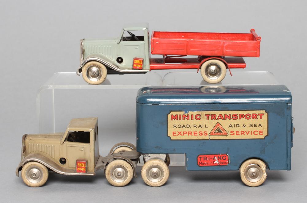 Minic Transport Pantechnicon and Minic tipping truck Image
