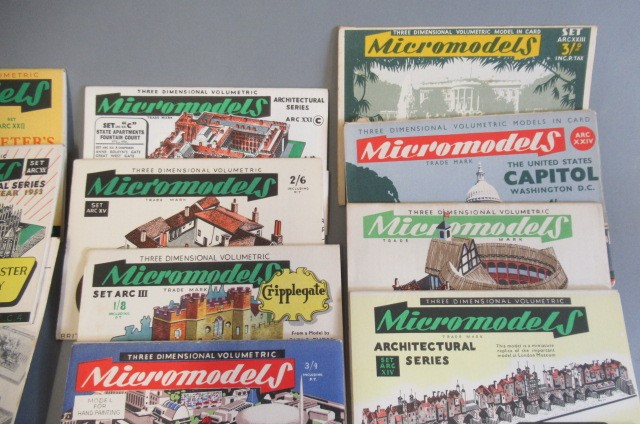 Micro Models cut-out card kits of architectural subject and Micro Model instruction book (24) Image
