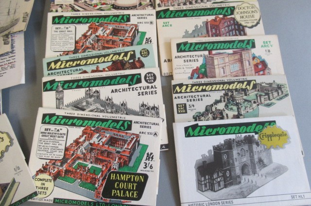 Micro Models cut-out card kits of architectural subject and Micro Model instruction book (24) Image