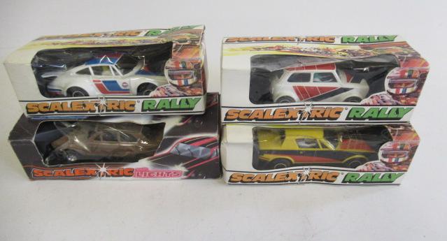 Four Scalextric racing cars comprising C114 Triumph TR7 Image