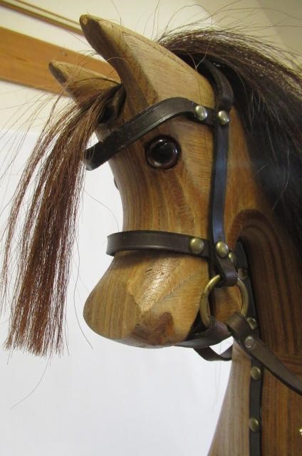 An Ian Armstrong rocking horse of carved laminate form Image