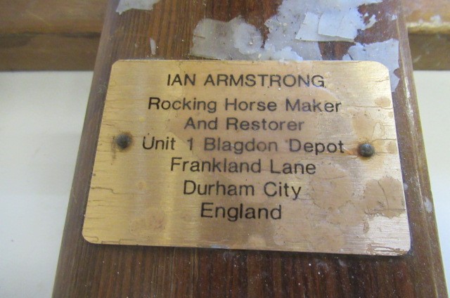 An Ian Armstrong rocking horse of carved laminate form Image