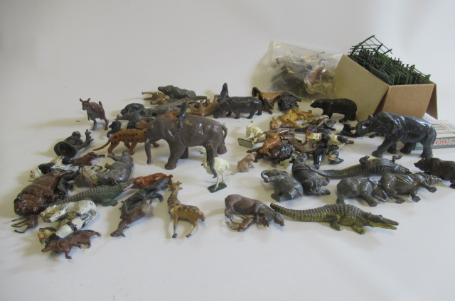 A large quantity of Britains and other zoo animals including adult elephant and keeper together with Image