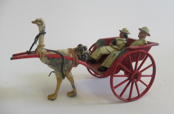 Rare Crescent Rickshaw pulled by Ostrich with two colonial passengers Image