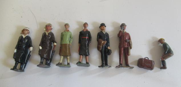 Britains railway passengers including seated boy and suitcase Image
