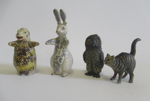 Luntoy characters from Rag-Tag and Bobtail together with Owl and Cat hollow cast figures Image