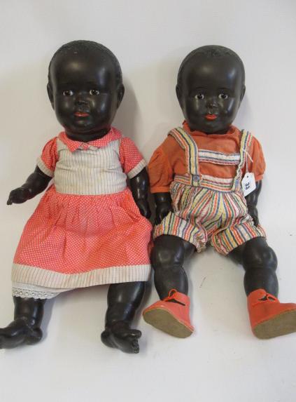 Two Hugo Wiegand composition socket head dolls Image