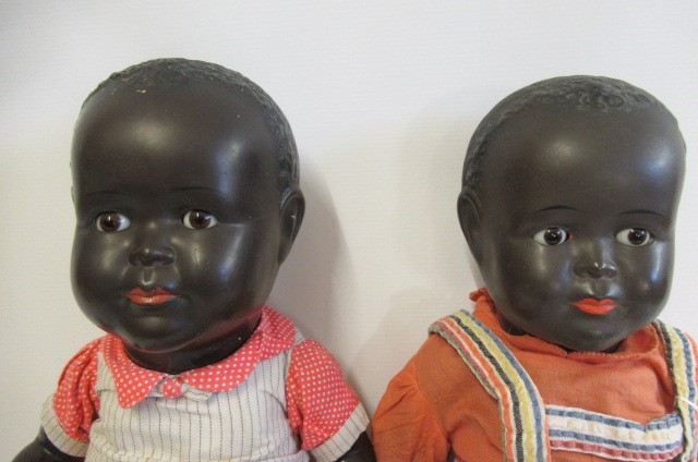 Two Hugo Wiegand composition socket head dolls Image