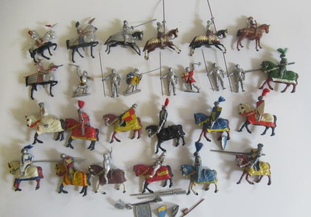 Timpo and Britains Knights mounted and on foot Image