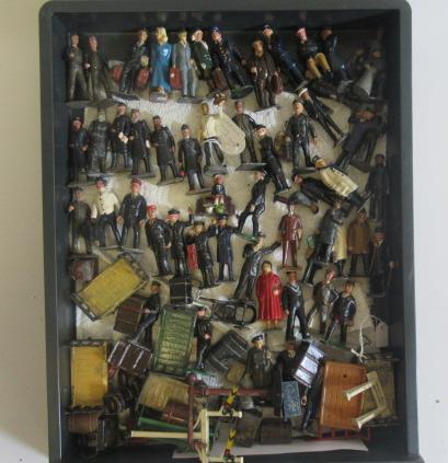 Railway workers and passengers by Timpo Image