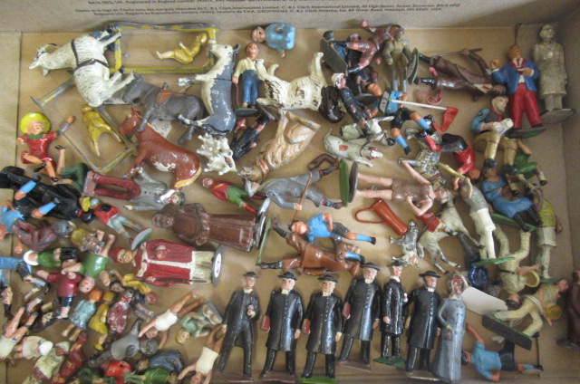 Civilian figures by Britains and others including thin curate Image