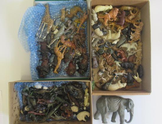 Large quantity of zoo animals by Britains and other manufacturers including lions Image