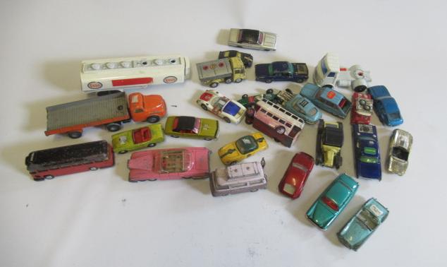 Unboxed diecast vehicles including Dinky Lady Penelope's FAB1 Corgi Thames caravan Image