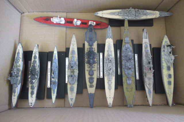 Eleven small scale 1:700 Battleships Image