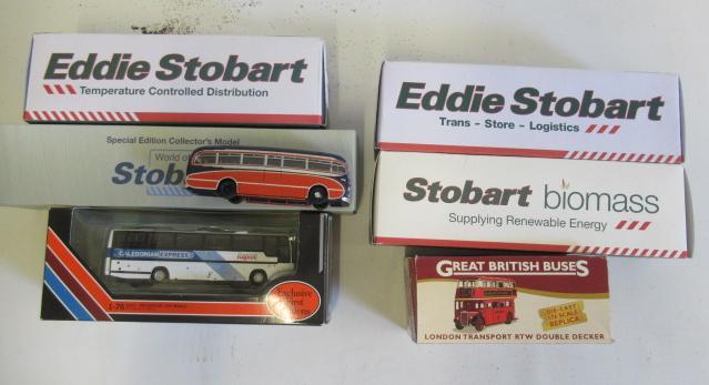 Four Eddie Stobart 1:76 scale trucks and trailers Image