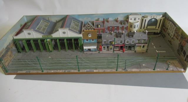 A display model for trams and bus models with tram shed and high street buildings Image