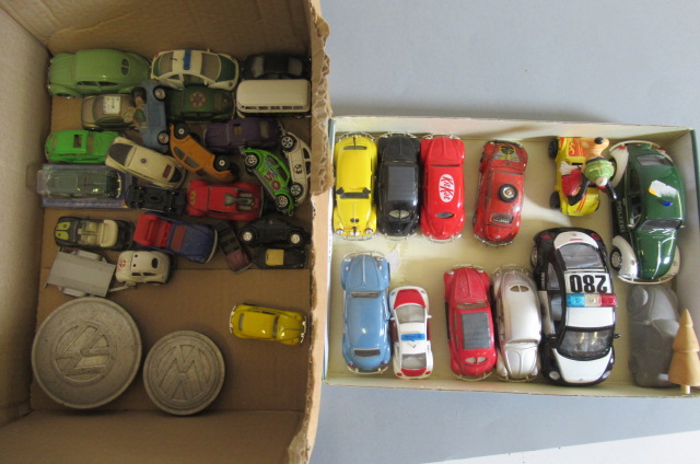 Unboxed V.W. Beetle models by various makers in smaller scales Image